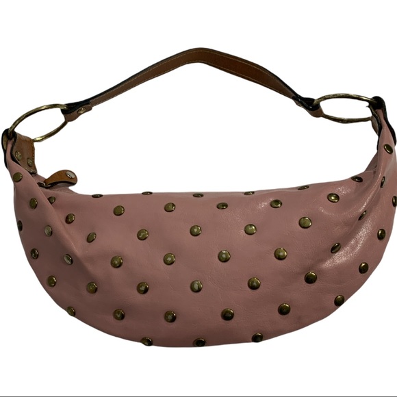 🌹3/25🌹ALDO Pink Clutch Handbag Embellished Metal Studs - Picture 2 of 9